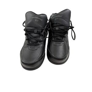 New Balance 577 Black Leather Walking Shoes Men's 7.5 Women's 9 Wide Comfort